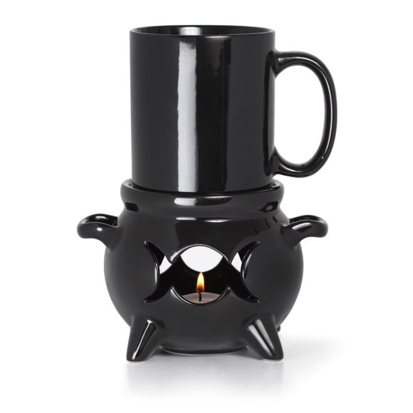 Alchemy Gothic Dining Alchemy Gothic Black Cauldron Warmer And Mug Tealight Candle Holder